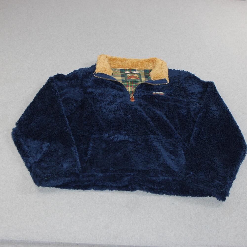 Kiel James Patrick Pullover Women Large Blue Great Moose Sherpa 1/4 Zip Heritage